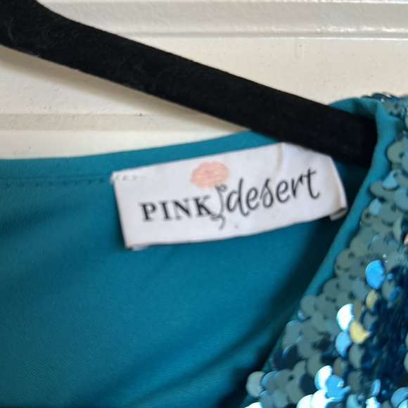 Pink Desert Auqa Sequin Dress - Picture 2 of 4